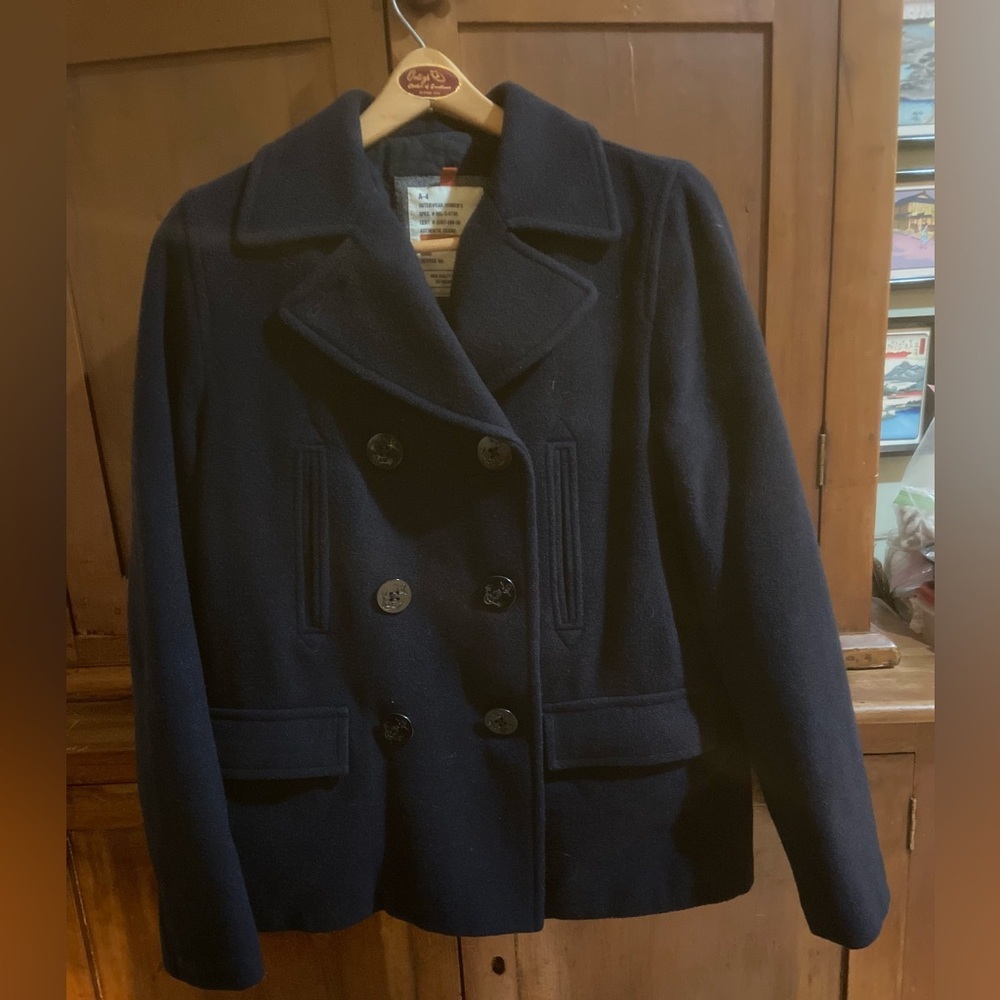 Vintage Y2K Abercrombie & Fitch Classic Navy Peacoat